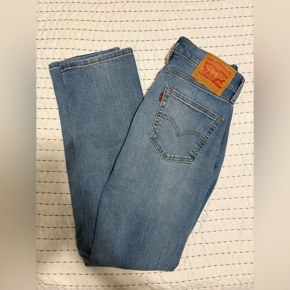 Levi's Blue Straight Leg Jeans Classic Style - Picture 2 of 3